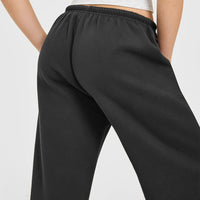 Mid Weight Relaxed Straight Leg Joggers | Soft Black