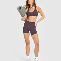 SoftMotion™ High Waisted Shorts 6" | Dark Umber Brown