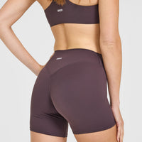 SoftMotion™ High Waisted Shorts 6" | Dark Umber Brown
