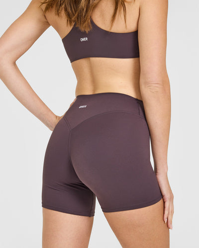 SoftMotion™ High Waisted Shorts 6" | Dark Umber Brown