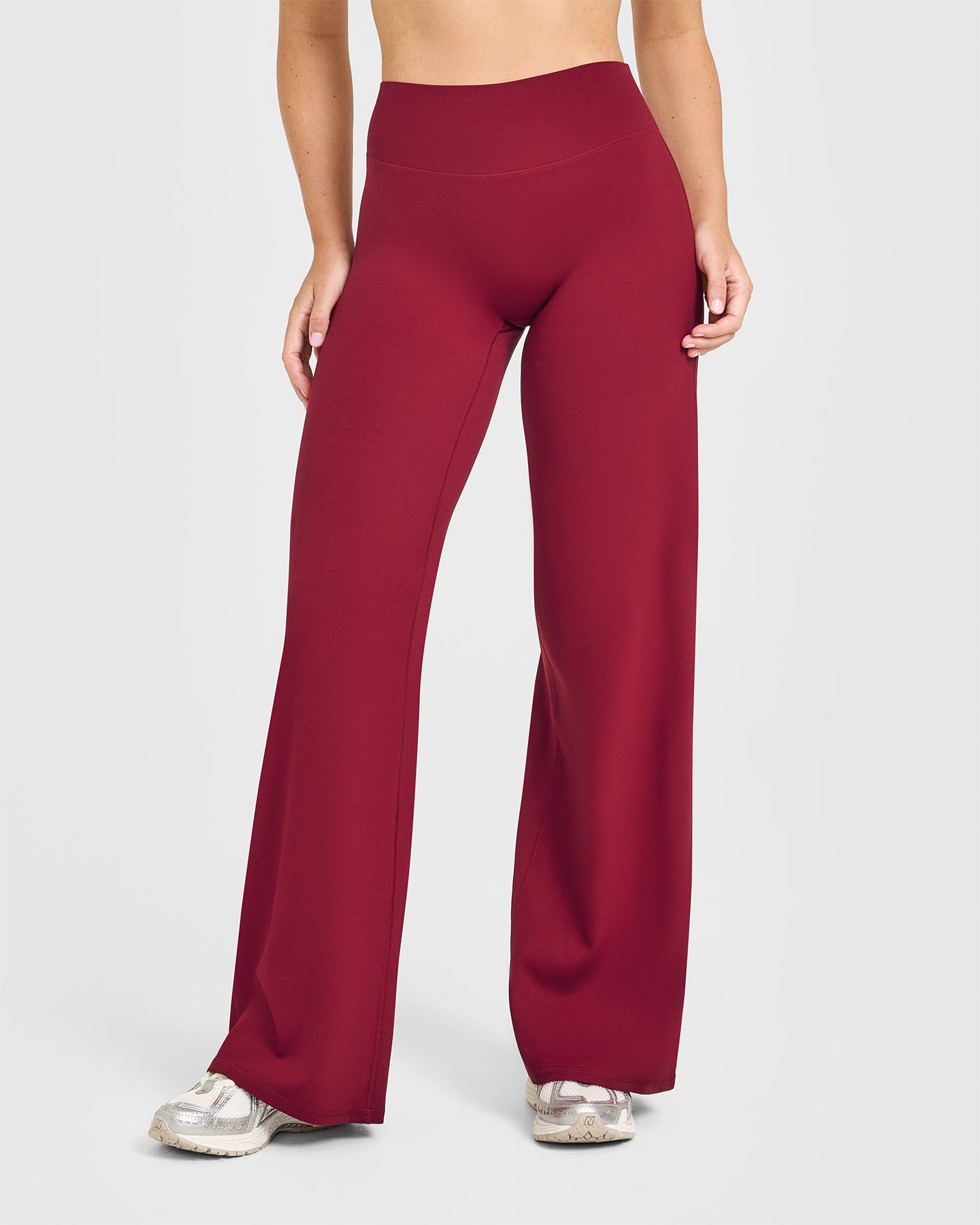 SoftMotion™ Straight Leg Bottoms with White Logo | Ruby Red