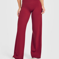 SoftMotion™ Straight Leg Bottoms with White Logo | Ruby Red