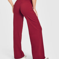SoftMotion™ Straight Leg Bottoms with White Logo | Ruby Red