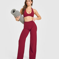 SoftMotion™ Straight Leg Bottoms with White Logo | Ruby Red