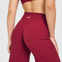 SoftMotion™ Straight Leg Bottoms with White Logo | Ruby Red