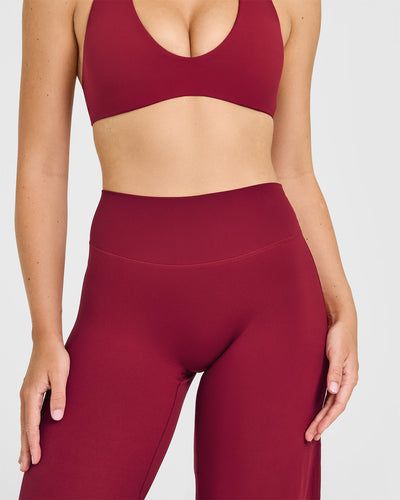 SoftMotion™ Straight Leg Bottoms with White Logo | Ruby Red