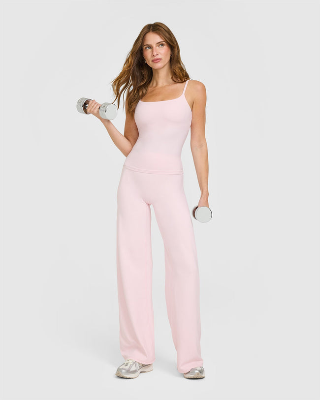 SoftMotion™ Strappy Vest with Built in Bra Shelf | Ballet Pink