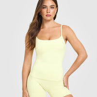 SoftMotion™ Strappy Vest with Built in Bra Shelf | Pastel Yellow