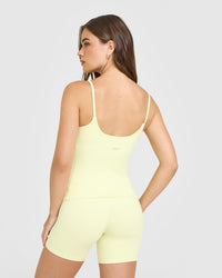 SoftMotion™ Strappy Vest with Built in Bra Shelf | Pastel Yellow