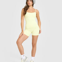 SoftMotion™ Strappy Vest with Built in Bra Shelf | Pastel Yellow