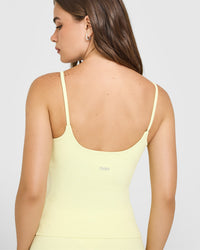 SoftMotion™ Strappy Vest with Built in Bra Shelf | Pastel Yellow