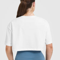Classic Oner Graphic Crop Lightweight T-Shirt | White