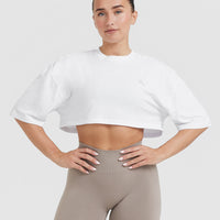 Classic Relaxed Crop Lightweight T-Shirt | White