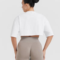 Classic Relaxed Crop Lightweight T-Shirt | White