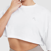 Classic Relaxed Crop Lightweight T-Shirt | White