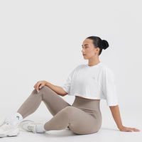 Classic Relaxed Crop Lightweight T-Shirt | White
