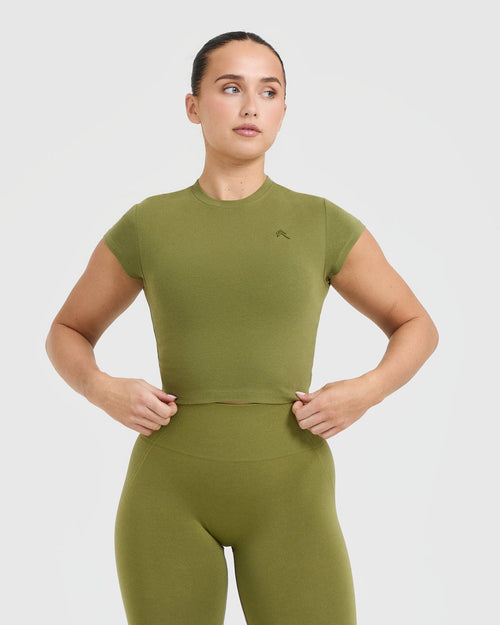 Oner Modal Cotton Icon Baby T-Shirt | Olive Green