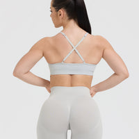 Effortless Strappy Bralette | Light Grey Marl