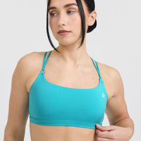 Everyday Cross Over Bralette | Aqua Blue