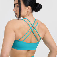 Everyday Cross Over Bralette | Aqua Blue
