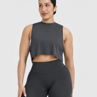 Go To Muscle Crop Tank | Coal
