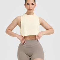 Go To Muscle Crop Tank | Off White