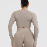 Go To Seamless Fitted Crop Long Sleeve Top | Minky