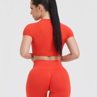 Go To Seamless Fitted Crop Top | Charged Orange