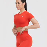 Go To Seamless Fitted Crop Top | Charged Orange