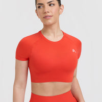 Go To Seamless Fitted Crop Top | Charged Orange