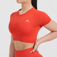 Go To Seamless Fitted Crop Top | Charged Orange