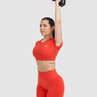 Go To Seamless Fitted Crop Top | Charged Orange