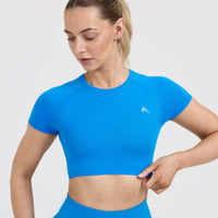 Go To Seamless Fitted Crop Top | Tropical Blue