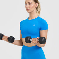Go To Seamless Fitted Crop Top | Tropical Blue