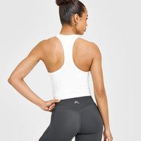 Go To Seamless Fitted Mid Vest | White