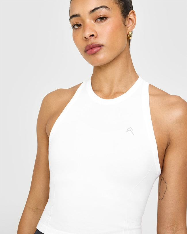 Go To Seamless Fitted Mid Vest | White