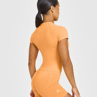 Go To Seamless Fitted Mid Top | Powdered Orange