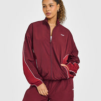 Oversized Piped Woven Track Jacket | Rosewood