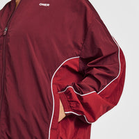 Oversized Piped Woven Track Jacket | Rosewood