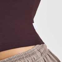 Cotton Fitted Mid Vest | Plum Brown