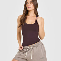 Cotton Fitted Vest | Plum Brown