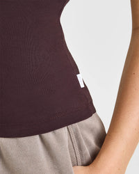 Cotton Fitted Vest | Plum Brown