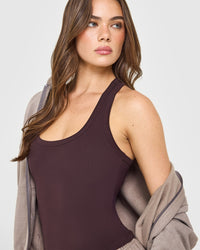 Cotton Fitted Vest | Plum Brown