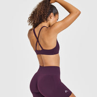 EasyLift™ Cross Back Sports Bra with White Logo | Blackberry Purple