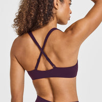EasyLift™ Cross Back Sports Bra with White Logo | Blackberry Purple