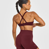 EasyLift™ Cross Back Sports Bra with White Logo | Rosewood