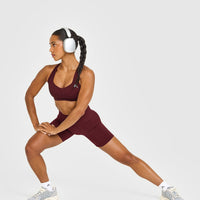 EasyLift™ Cross Back Sports Bra with White Logo | Rosewood