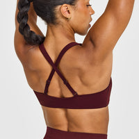 EasyLift™ Cross Back Sports Bra with White Logo | Rosewood