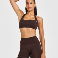 EasyLift™ Halter Bralette with White Logo | 70% Cocoa
