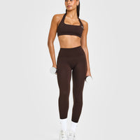 EasyLift™ Halter Bralette with White Logo | 70% Cocoa
